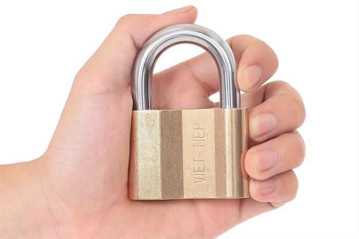 Ổ khóa đồng 58 mm Việt-Tiệp 0163M Màu Vàng đồng