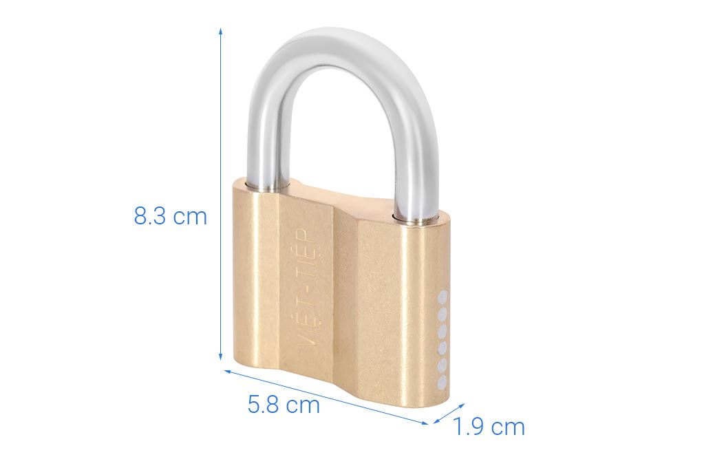 Ổ khóa đồng 58 mm Việt-Tiệp 0163M Màu Vàng đồng