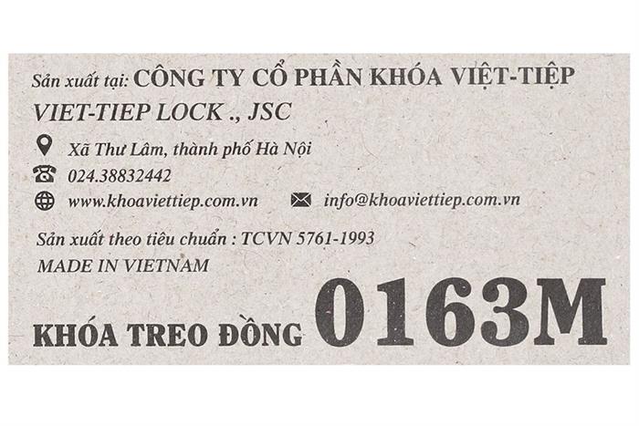 Ổ khóa đồng 58 mm Việt-Tiệp 0163M Màu Vàng đồng