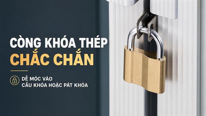 Ổ khóa đồng 48 mm Việt-Tiệp 0152M Màu Vàng đồng