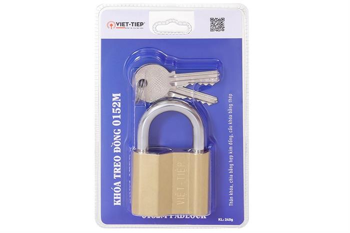 Ổ khóa đồng 48 mm Việt-Tiệp 0152M Màu Vàng đồng