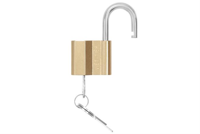 Ổ khóa đồng 48 mm Việt-Tiệp 0152M Màu Vàng đồng