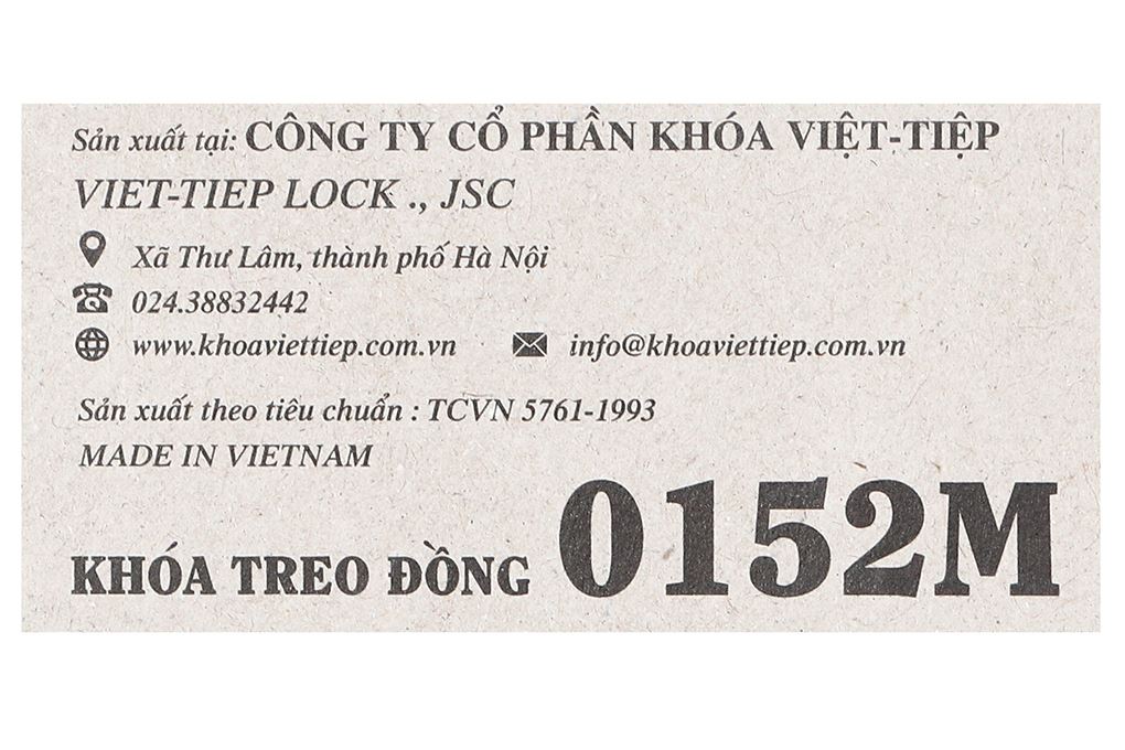 Ổ khóa đồng 48 mm Việt-Tiệp 0152M Màu Vàng đồng