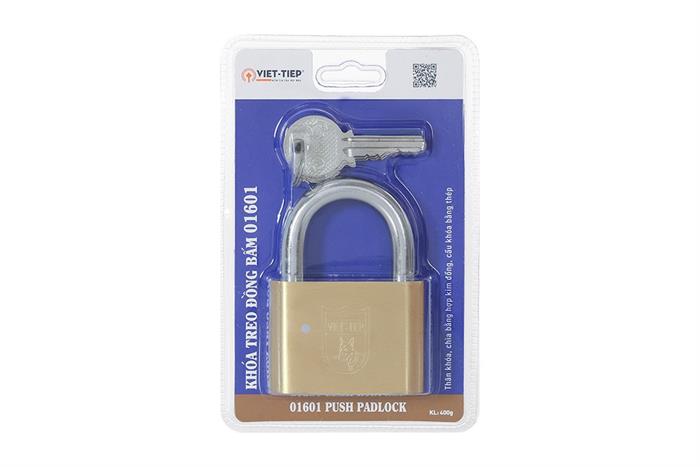 Ổ khóa bấm đồng 60 mm Việt-Tiệp 01601 Màu Vàng đồng