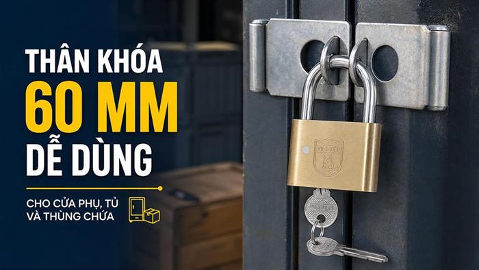 Ổ khóa bấm đồng 60 mm Việt-Tiệp 01601 Màu Vàng đồng