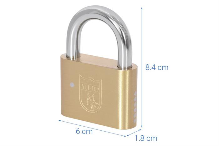 Ổ khóa bấm đồng 60 mm Việt-Tiệp 01601 Màu Vàng đồng