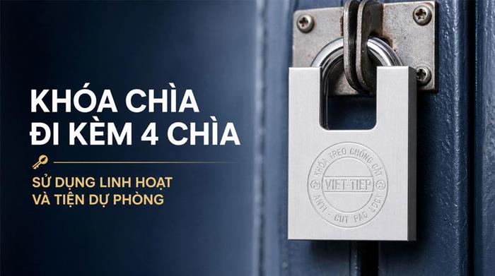 Ổ khóa chống cắt kẽm 60 mm Việt-Tiệp 01602 Màu Bạc