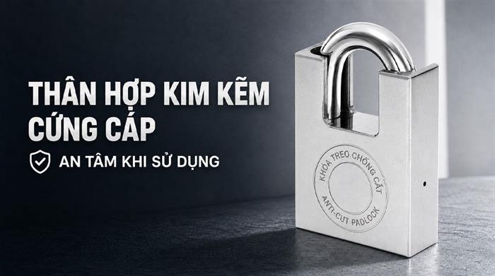 Ổ khóa chống cắt kẽm 60 mm Việt-Tiệp 01602 Màu Bạc