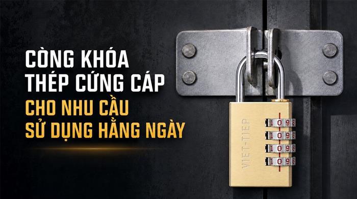 Ổ khóa số xoay đồng 40 mm Việt-Tiệp 13131 Màu Vàng đồng