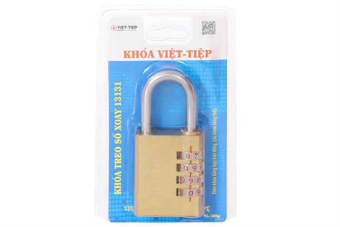 Ổ khóa số xoay đồng 40 mm Việt-Tiệp 13131 Màu Vàng đồng