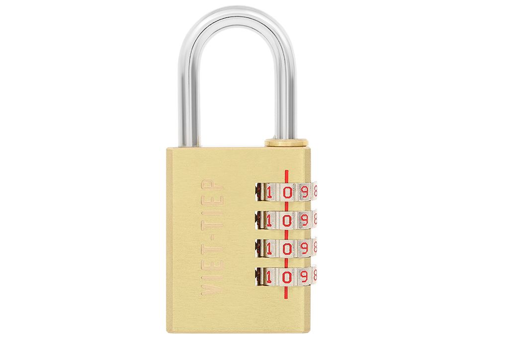 Ổ khóa số xoay đồng 40 mm Việt-Tiệp 13131 Màu Vàng đồng