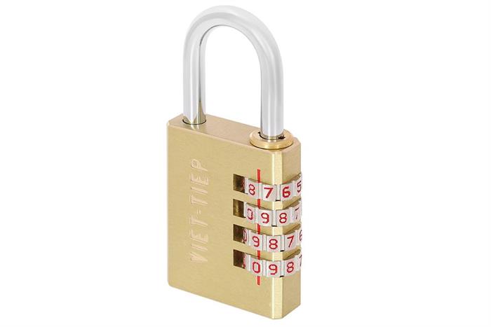 Ổ khóa số xoay đồng 40 mm Việt-Tiệp 13131 Màu Vàng đồng