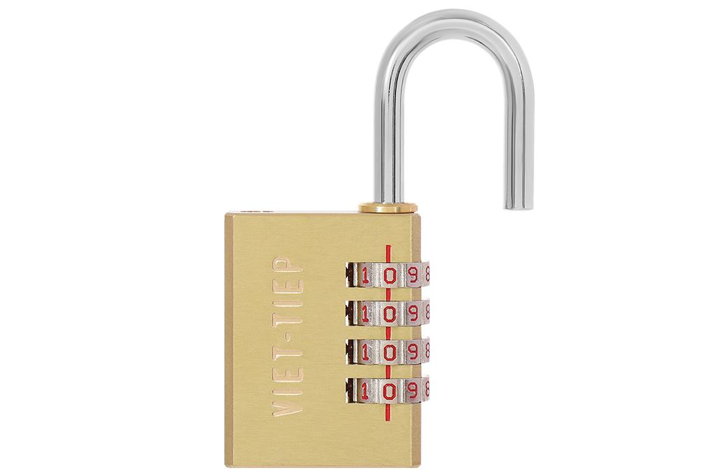 Ổ khóa số xoay đồng 40 mm Việt-Tiệp 13131 Màu Vàng đồng