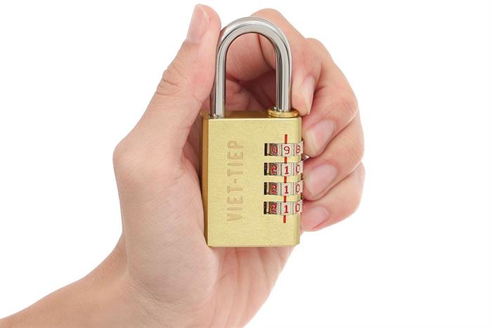 Ổ khóa số xoay đồng 40 mm Việt-Tiệp 13131 Màu Vàng đồng