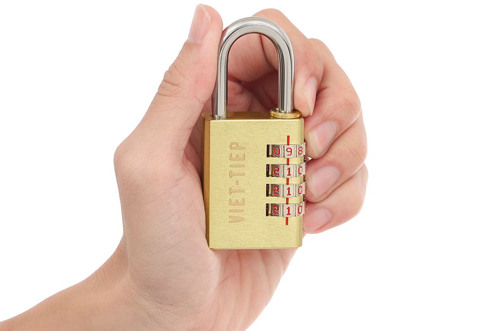 Ổ khóa số xoay đồng 40 mm Việt-Tiệp 13131 Màu Vàng đồng