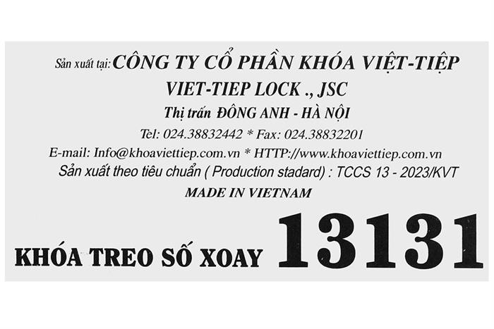 Ổ khóa số xoay đồng 40 mm Việt-Tiệp 13131 Màu Vàng đồng