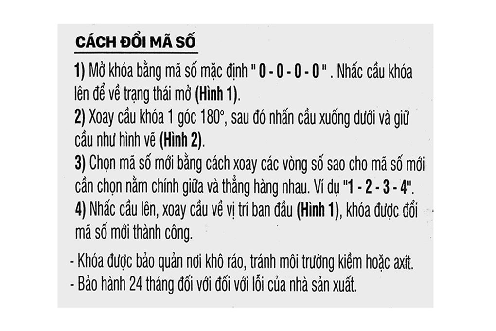 Ổ khóa số xoay đồng 40 mm Việt-Tiệp 13131 Màu Vàng đồng