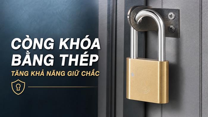 Ổ khóa bấm đồng 48 mm Việt-Tiệp 01524 Màu Vàng đồng