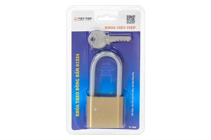 Ổ khóa bấm đồng 48 mm Việt-Tiệp 01524 Màu Vàng đồng