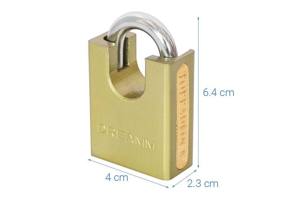 Ổ khóa chống cắt hợp kim kẽm 40 mm Dreamm Màu Vàng đồng