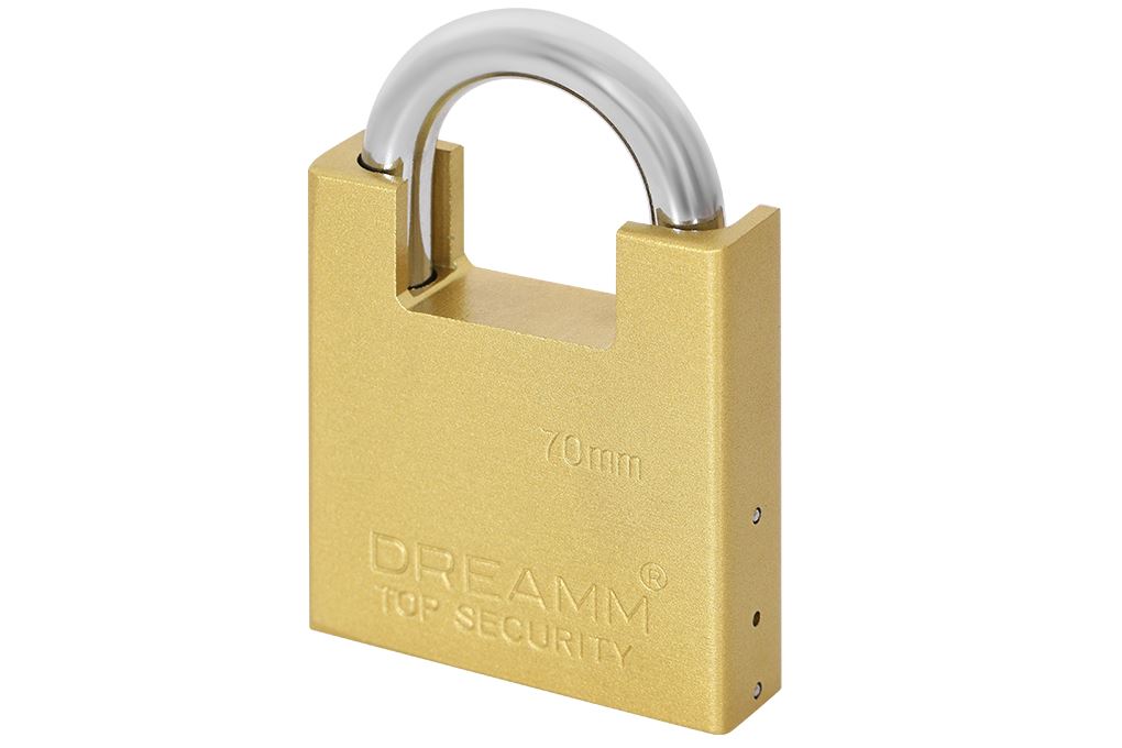 Ổ khóa chống cắt hợp kim kẽm 70 mm Dreamm Màu Vàng đồng