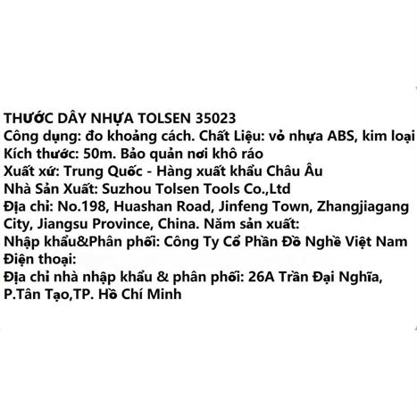 Thước đo dây nhựa Tolsen 35023 50m