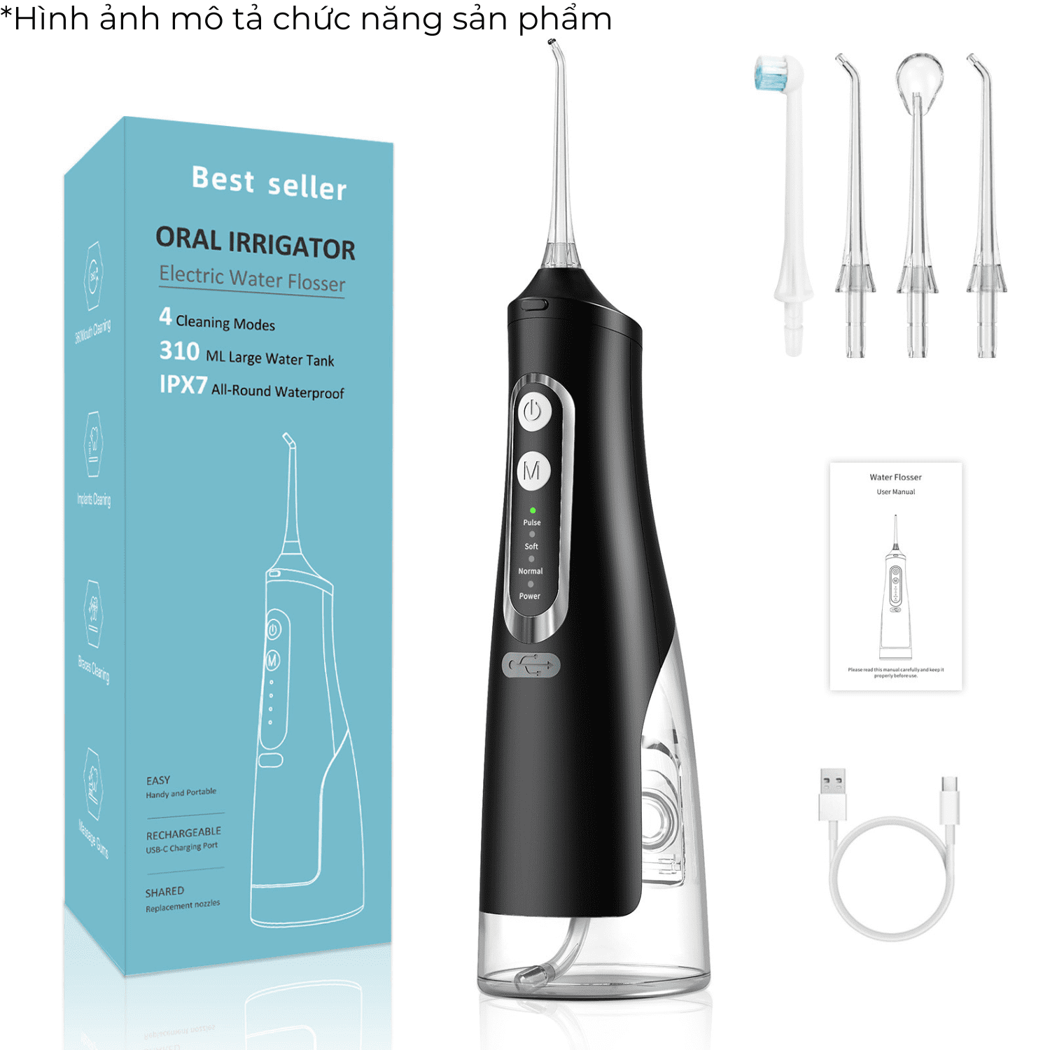 Tăm nước cầm tay Meilike M209 Màu Đen
