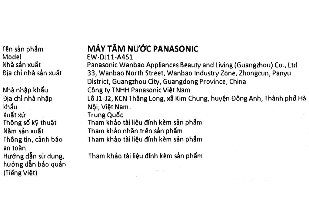 Máy tăm nước cầm tay Panasonic EW-DJ11-A451 Màu Xanh da trời