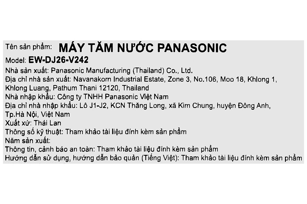 Máy tăm nước cầm tay Panasonic EW-DJ26-V242 Màu Tím nhạt