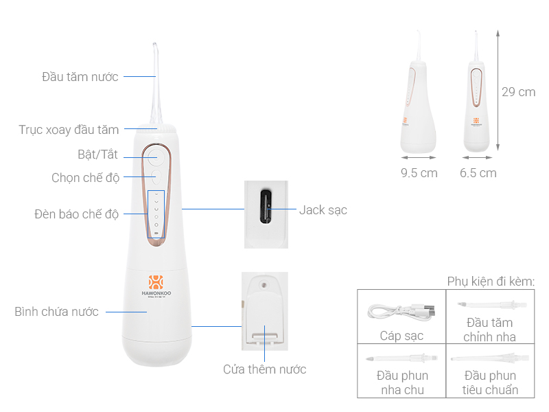 Máy tăm nước cầm tay Hawonkoo WFH-001