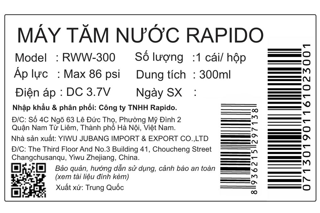 Máy tăm nước cầm tay Rapido RWW-300 - 5