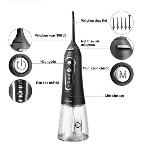 Máy tăm nước cầm tay Hyundai OC-010-BK