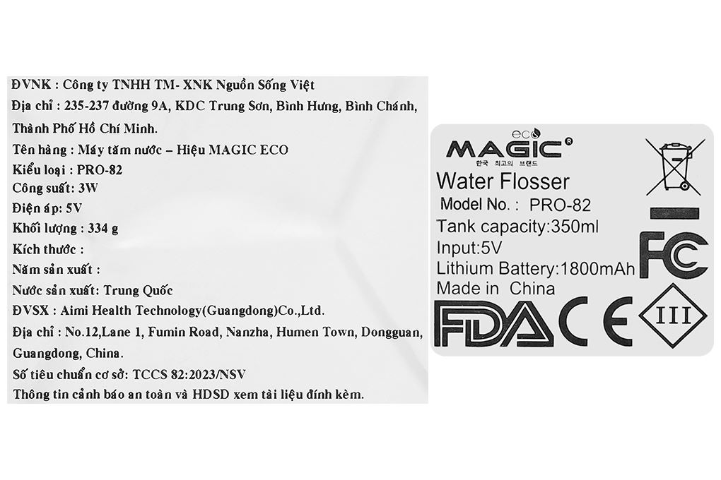 Máy tăm nước cầm tay Magic Eco PRO-82 Màu Trắng