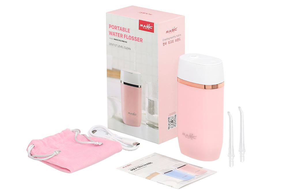 Máy tăm nước cầm tay Magic Eco PRO-83 - Hồng Màu Hồng