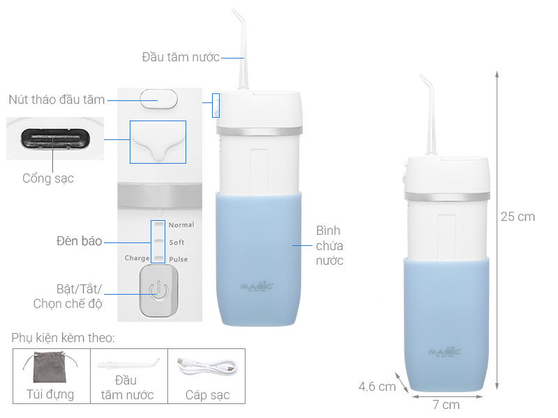 Máy tăm nước cầm tay Magic Eco PRO-83 - Xanh