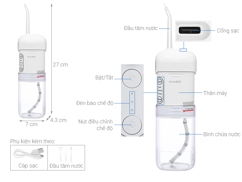 Máy tăm nước cầm tay Magic B-02 Pro