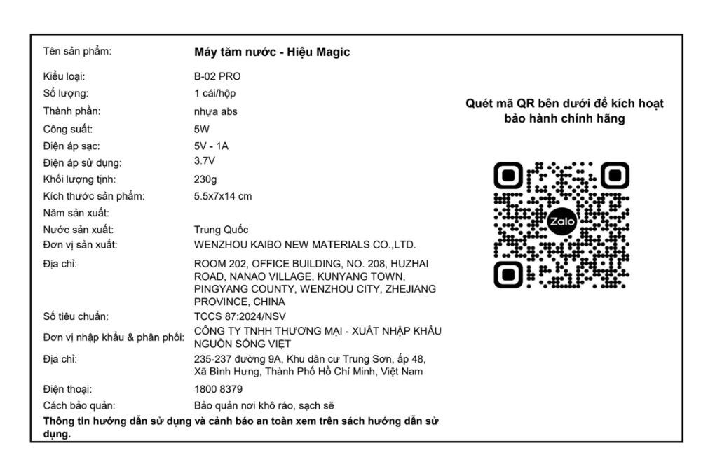 Máy tăm nước cầm tay Magic B-02 Pro - 19