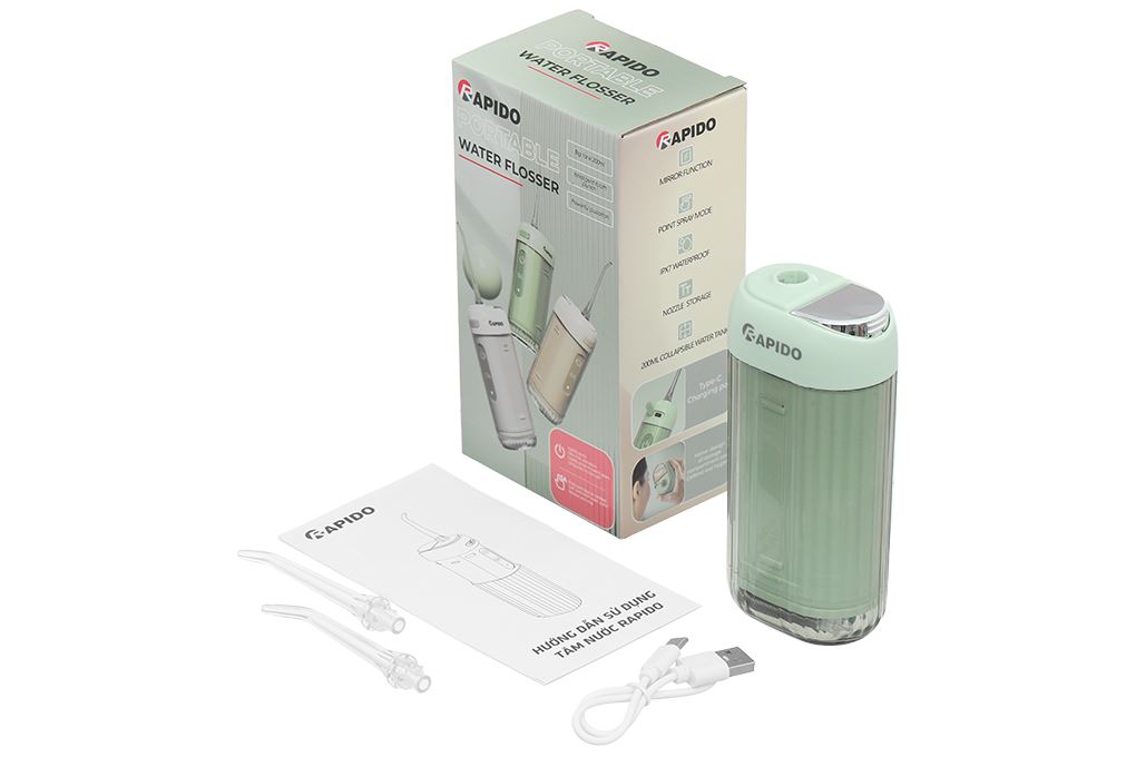 Máy tăm nước cầm tay Rapido RW200-G Màu Xanh lá