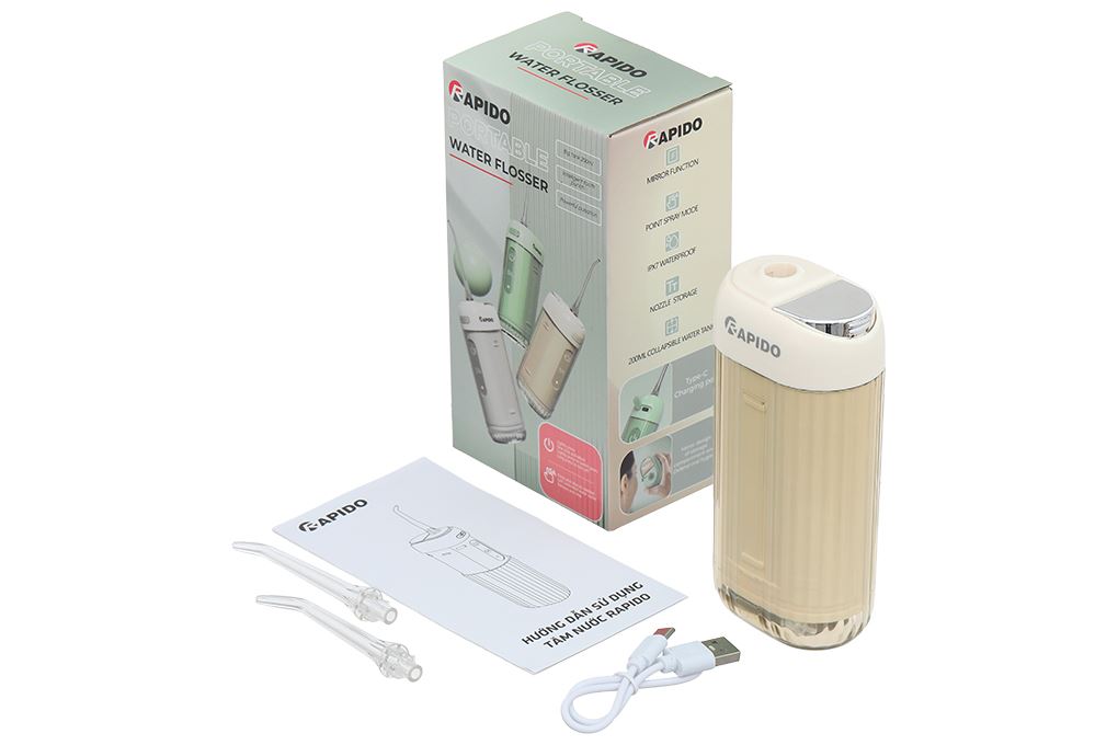 Máy tăm nước cầm tay Rapido RW200-Y Màu Vàng