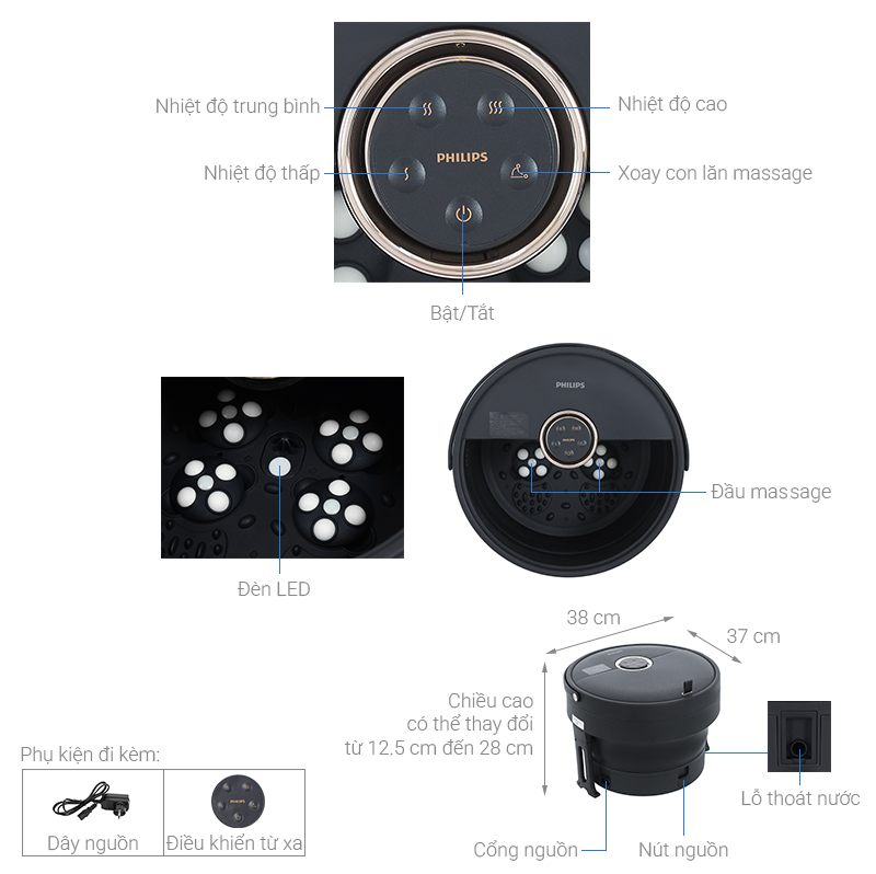 Bồn ngâm chân massage Philips PPM6501