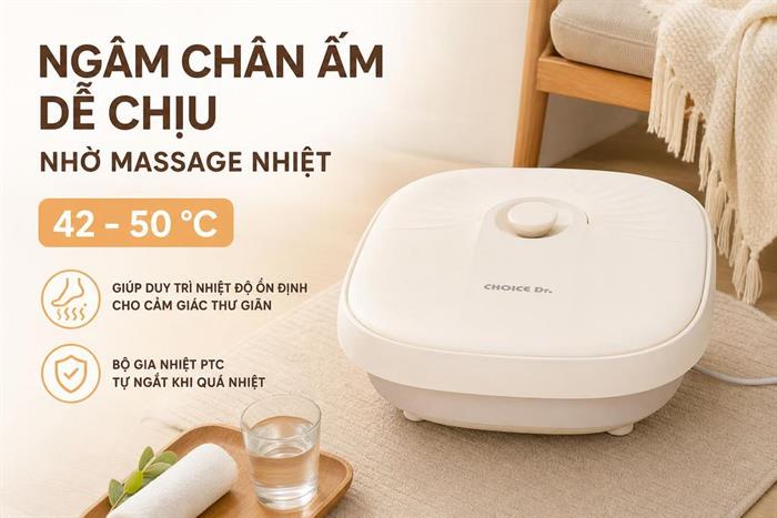 Bồn ngâm massage chân Choice Dr DC-002 Màu Kem