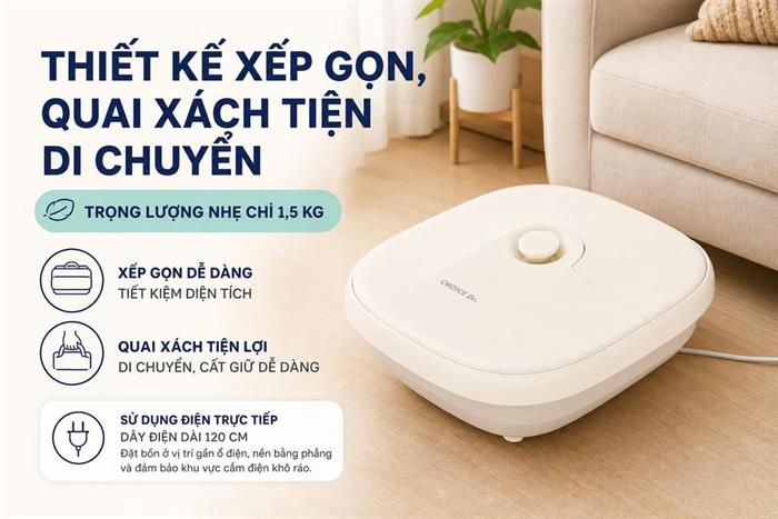 Bồn ngâm massage chân Choice Dr DC-002 Màu Kem