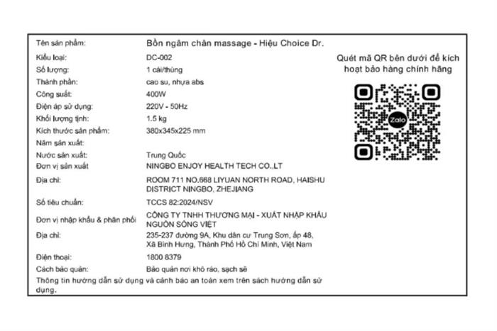 Bồn ngâm massage chân Choice Dr DC-002 Màu Kem