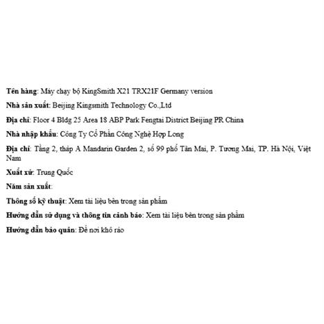 Máy chạy bộ KingSmith X21 TRX21F Màu Xám