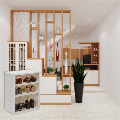 Kệ giày dép 3 tầng Tanaka T0103 Màu Màu be