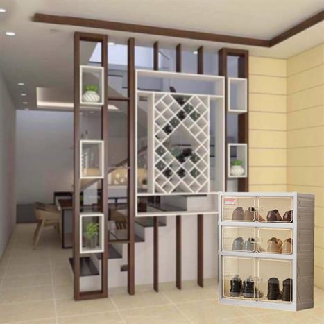 Kệ giày dép 3 tầng Tanaka T0103 Màu Màu be