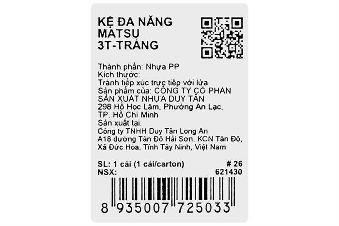 Kệ đa năng 3 tầng Duy Tân Matsu 3T Màu Trắng Tuyết