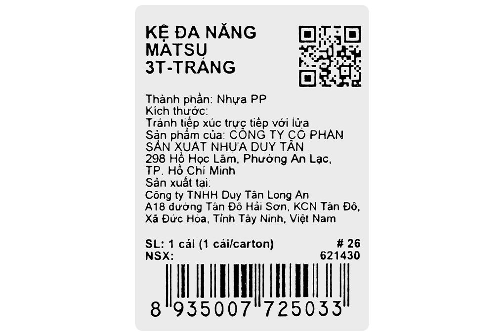 Kệ đa năng 3 tầng Duy Tân Matsu 3T Màu Trắng Tuyết