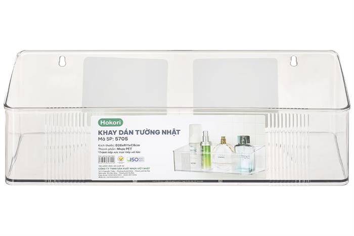 Khay dán tường chữ nhật nhựa trung Tadahome Hokori 5705 Màu Trắng