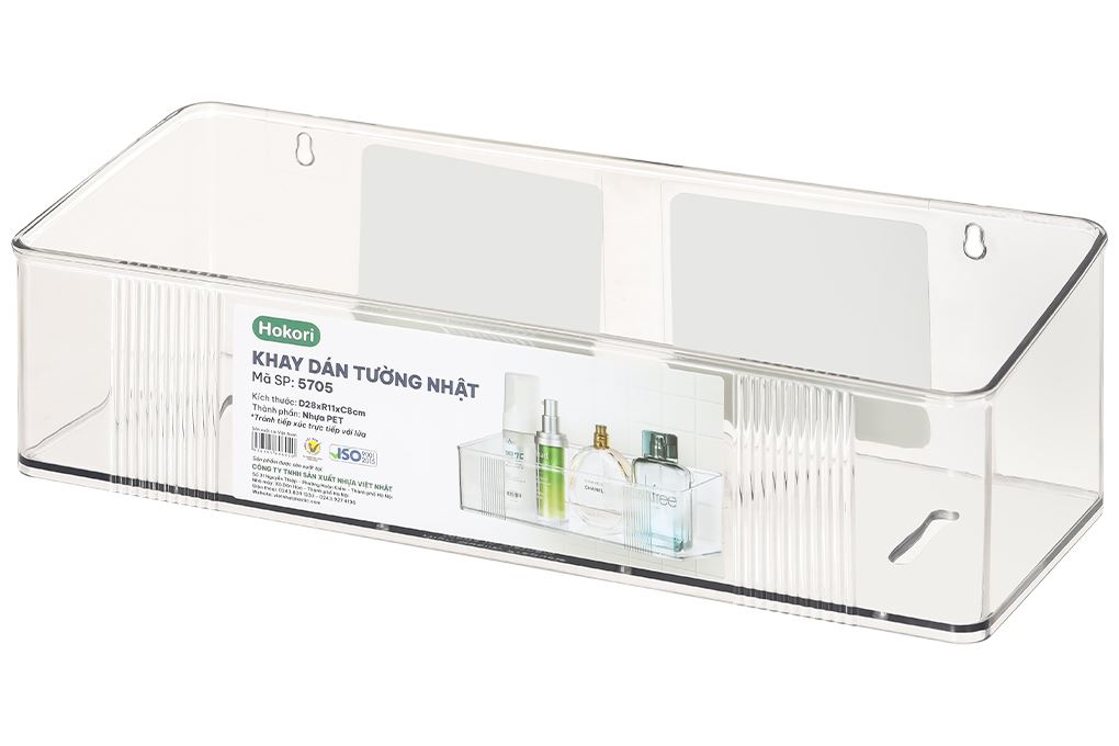 Khay dán tường chữ nhật nhựa trung Tadahome Hokori 5705 Màu Trắng